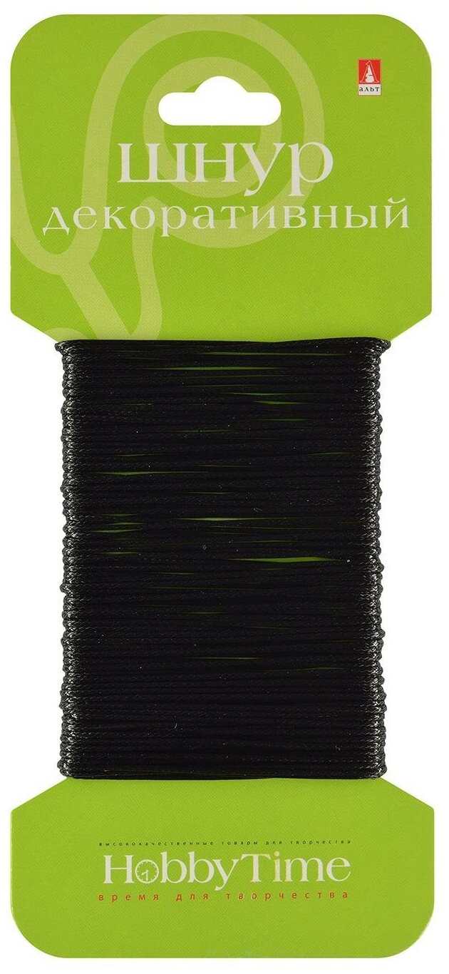 фото Шнур декоративный вощёный, Ø 0,5 ММ, 10 М, черный, Арт. 2-154/01