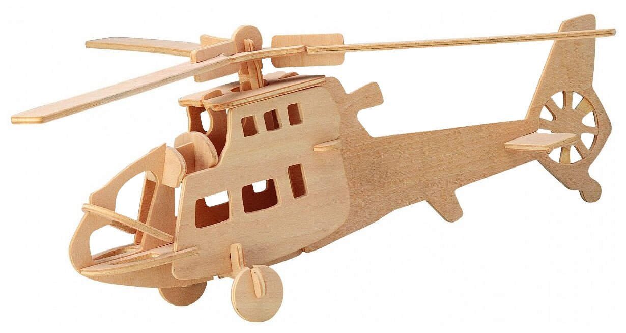 Сборная деревянная модель VGA Wooden Toys Авиация: "Боевой вертолет" (P007)