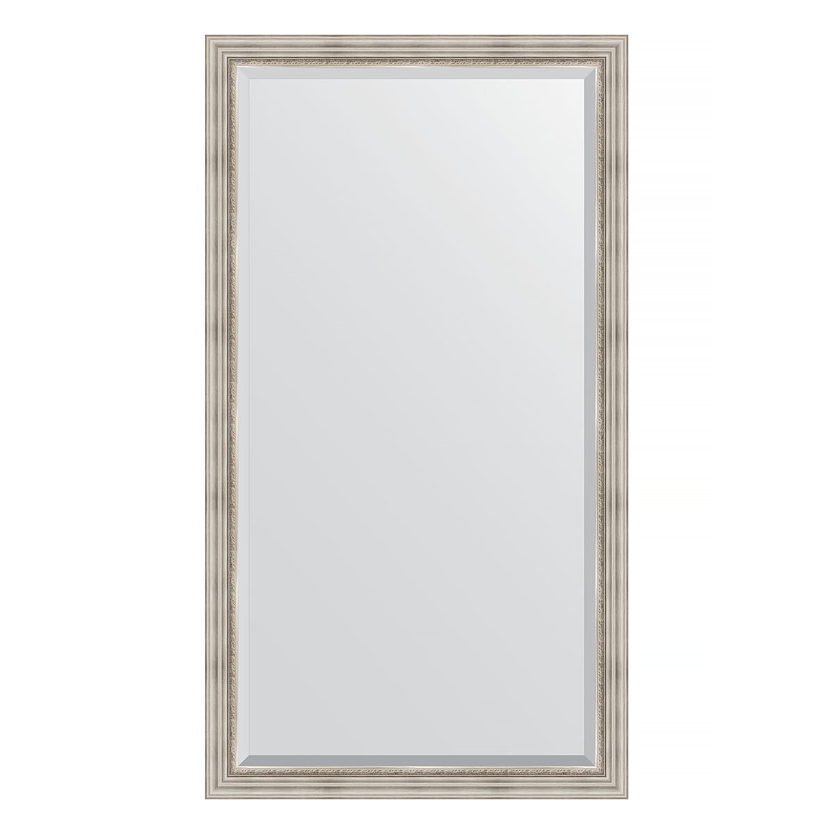 Зеркало напольное с фацетом EVOFORM в багетной раме римское серебро, 111х201 см, для гостиной, прихожей, кабинета, спальни и ванной комнаты, BY 6158