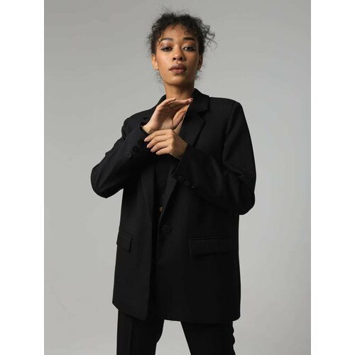 Пиджак , удлиненный, силуэт прямой, подкладка, размер M, серый