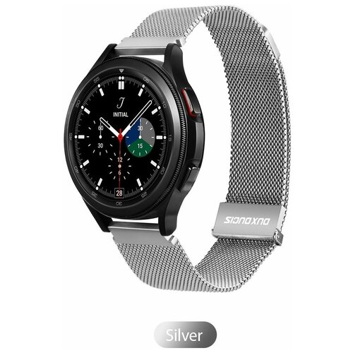 Ремешок Миланская петля DUX DUCIS для Samsung Galaxy Watch, Milanese Version, 20мм, серебряный часы honor watch magic b19s с силиконовым ремешком black