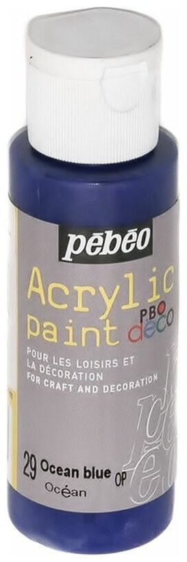 Pebeo Краска акриловая декоративная Acrylic Paint цвет 29 океан 59 мл