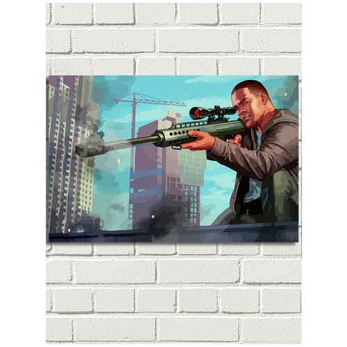 Картина по номерам игра GTA V (Grand Theft Auto, Франклин Клинтон) - 8588 Г 60x40 франклин клинтон