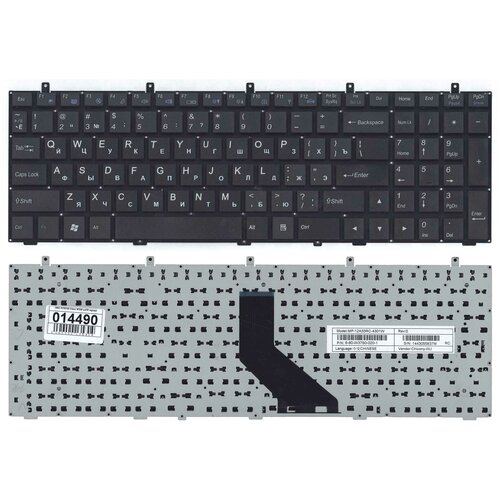 Клавиатура для ноутбука DNS 0170720 Clevo W350 w370 черная плоский ENTER 2385₽