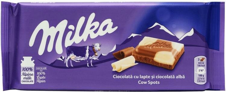 Молочный шоколад Milka Счастливые коровы 100 грамм Упаковка 23 шт