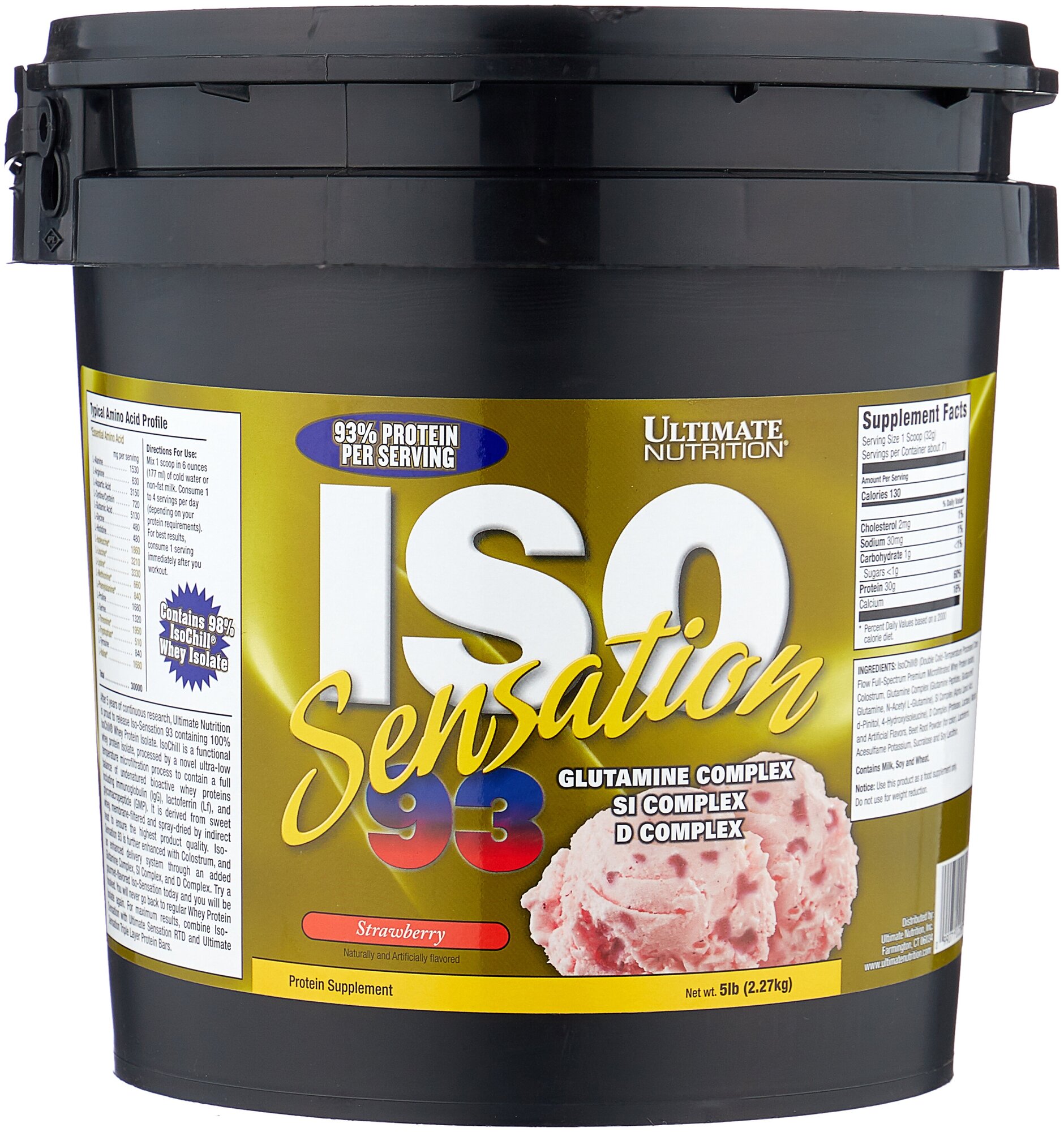 Протеин Ultimate Nutrition ISO Sensation 93, 2270 гр., клубника