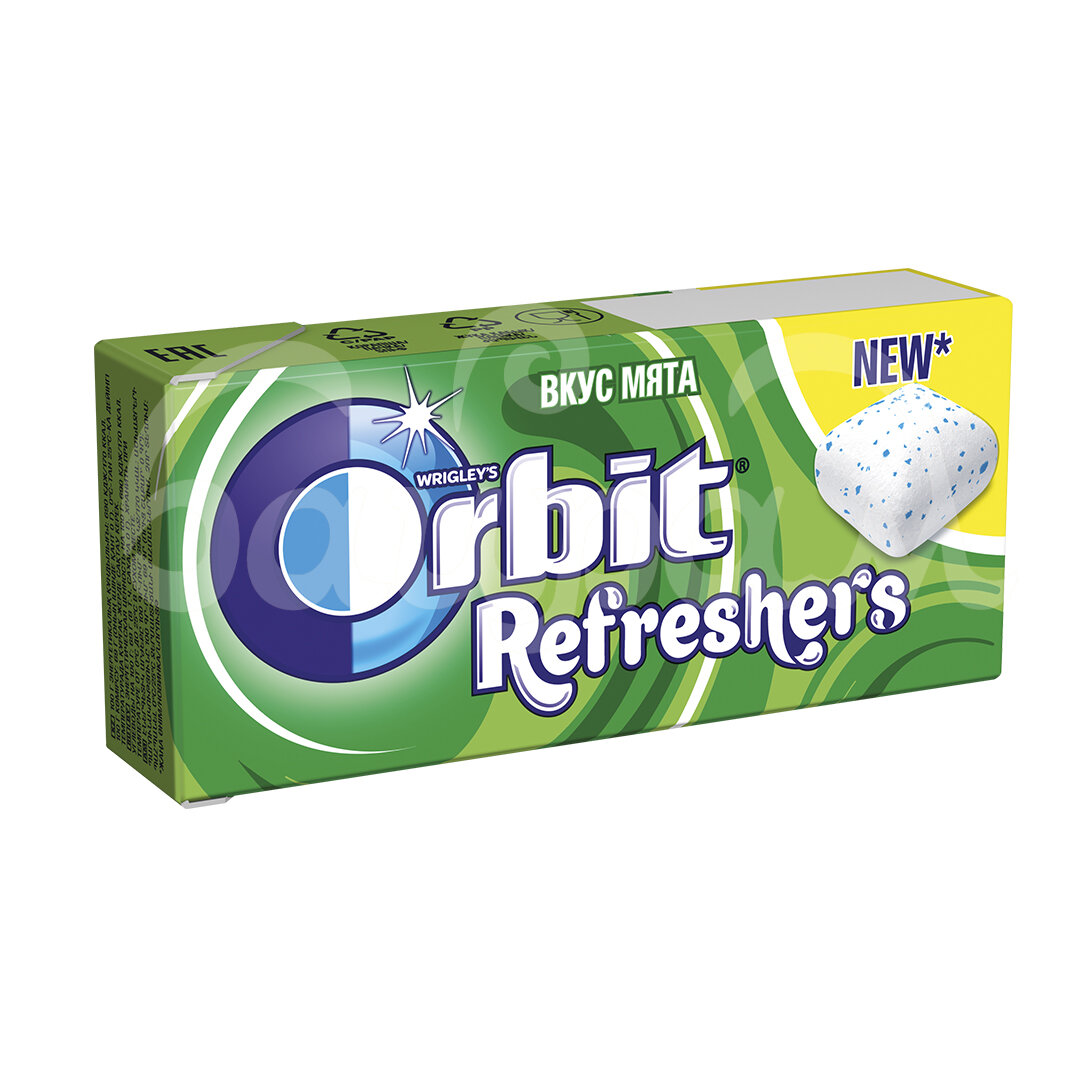 Жевательная резинка Orbit Refreshers мята, без сахара 16 г - фотография № 7