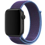 Нейлоновый ремешок для Apple Watch series 1-6, SE 38-40mm и 7 41mm / Браслет для Эпл Вотч серии 1-6, СЕ 38-40 мм и 7 41 мм (Фиолетово-черный) - изображение