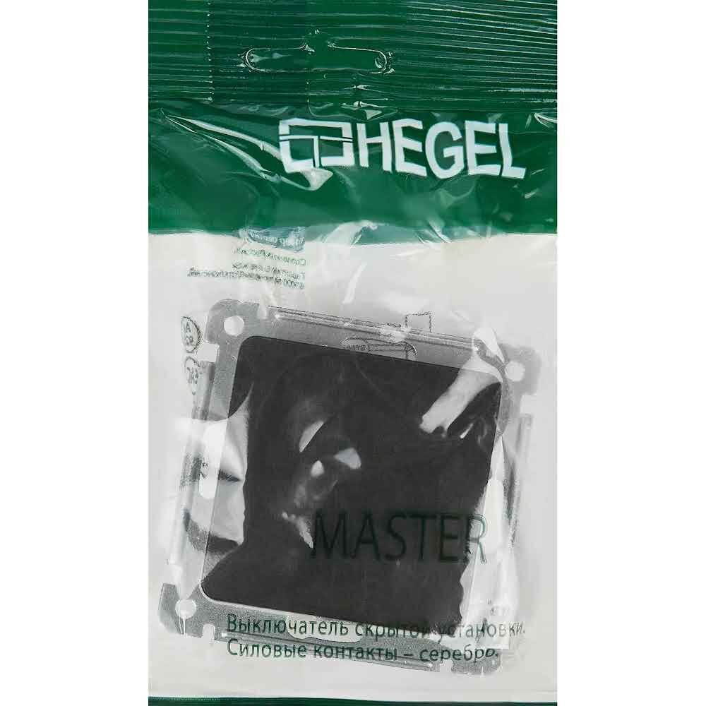 Выключатель встраиваемый Hegel Мастер 1 клавиша цвет черный - фотография № 2