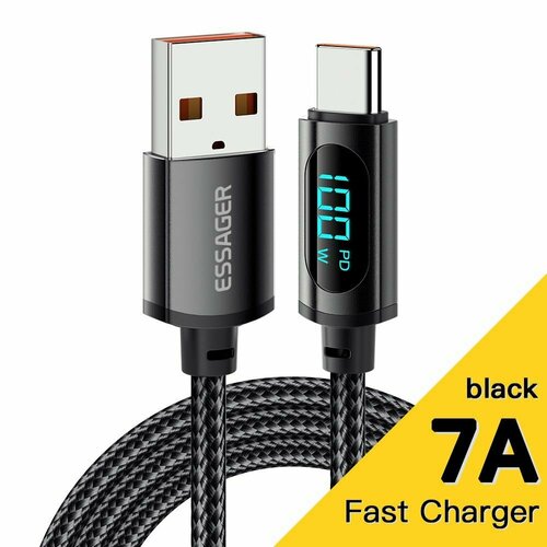 Кабель зарядный Essager PD 100 Вт с USB Type-C на USB C 7A/ 2м