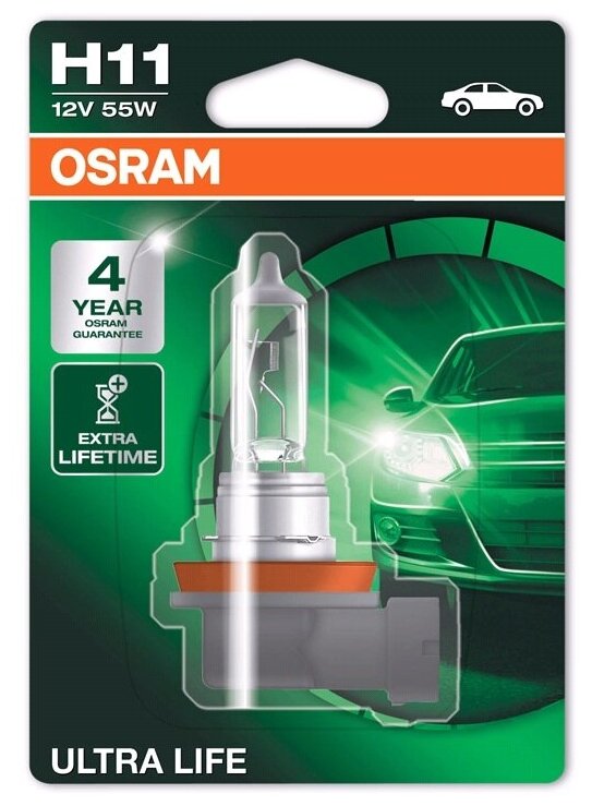 OSRAM H11 12V-55W (PGJ19-2) (увелич. срок службы) Ultra Life 1шт - фото №1