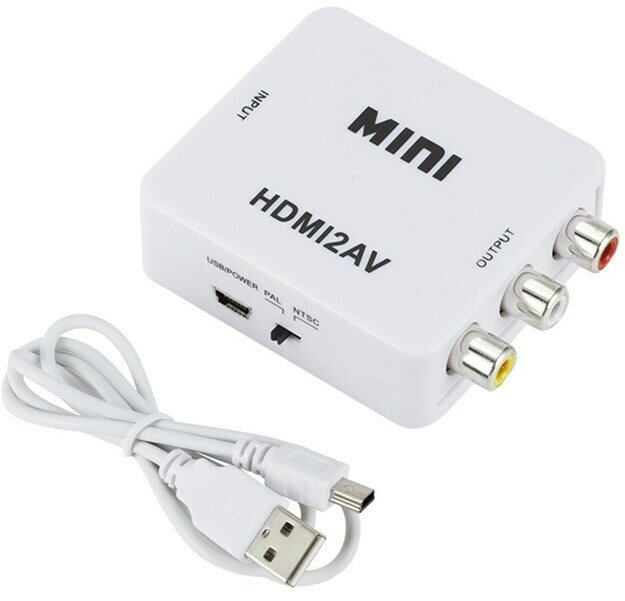 Конвертер PALMEXX ADP030 из HDMI(f) в RCA(f), NTSC/PAL, белый