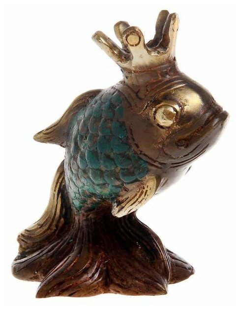 Сувенир бронза "Золотая рыбка" 10х8х6 см
