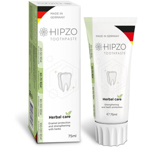 Hipzo Зубная паста Herbal Care защита и укрепление эмали на травяной основе, 75 мл