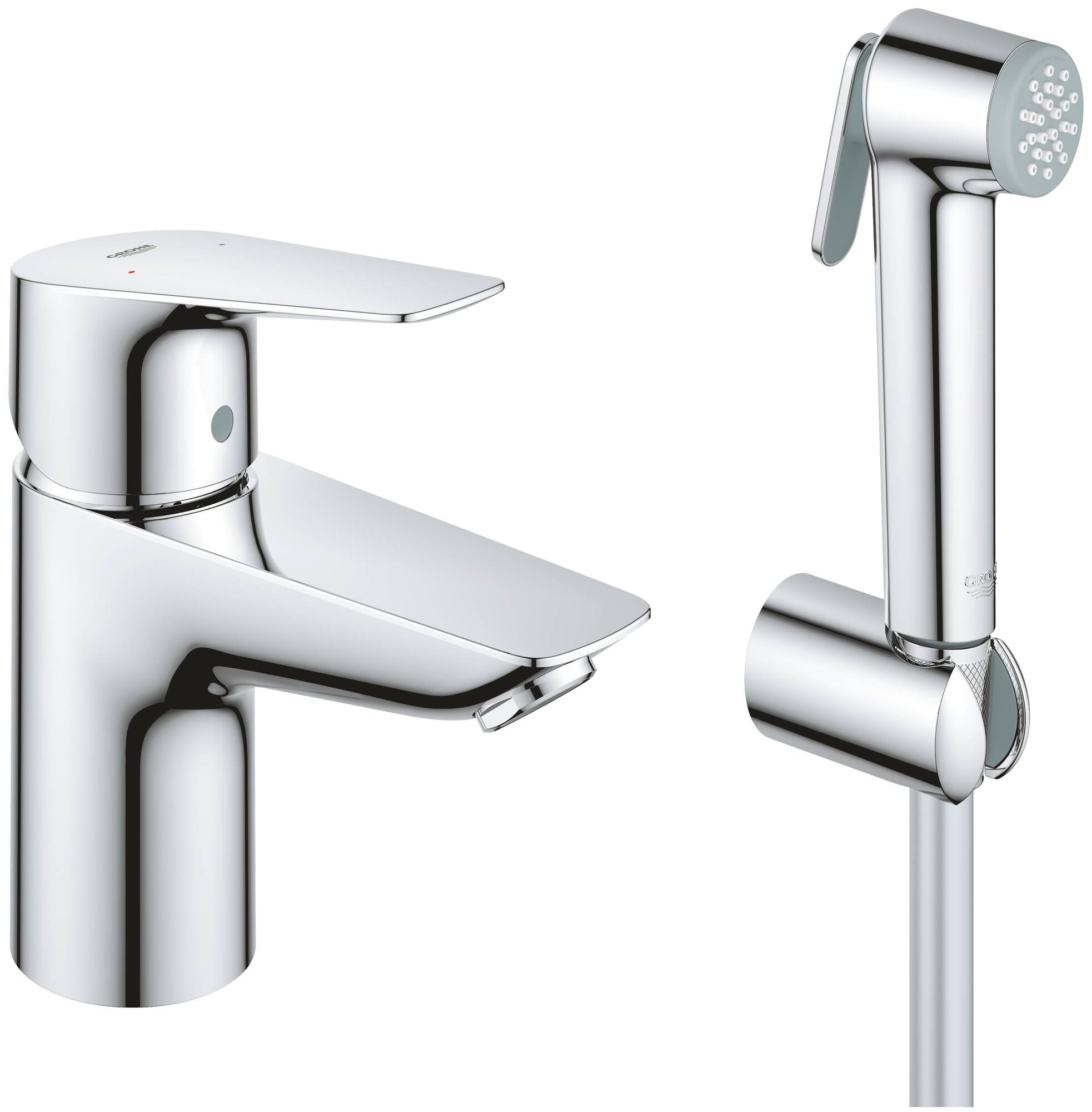 Смеситель с гигиеническим душем Grohe BauEdge 23757001,  серебристый хром 1500 мм