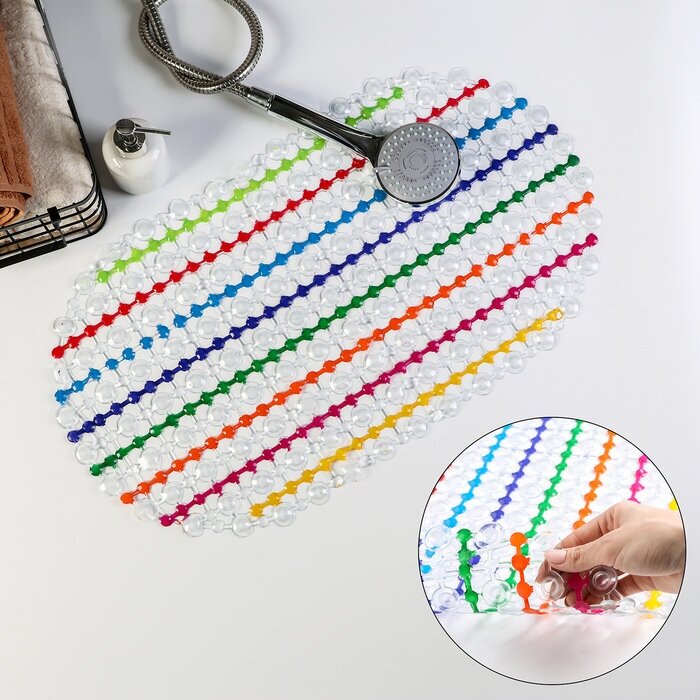 фото Коврик Доляна Радуга 36х66 см для туалета