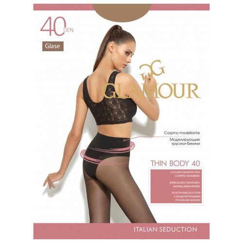 колготки glamour thin body 40 den размер 3 бежевый золотой Колготки Glamour Thin Body, 40 den, размер 3, коричневый, бежевый