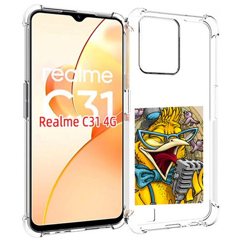 Чехол MyPads поющая птичка для OPPO Realme C31 задняя-панель-накладка-бампер