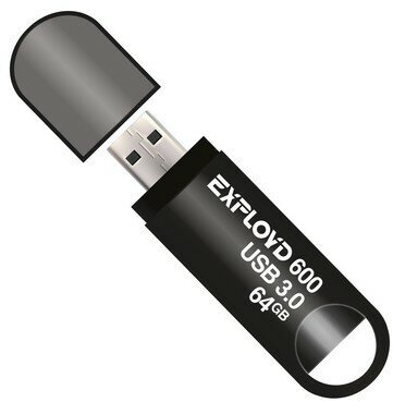Флешка Exployd 570, 64 Гб, USB2.0, чт до 15 Мб/с, зап до 8 Мб/с, чёрная