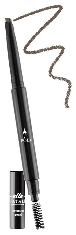 Pole Карандаш для бровей 2в1 Elle Fatale, оттенок 04 medium brown