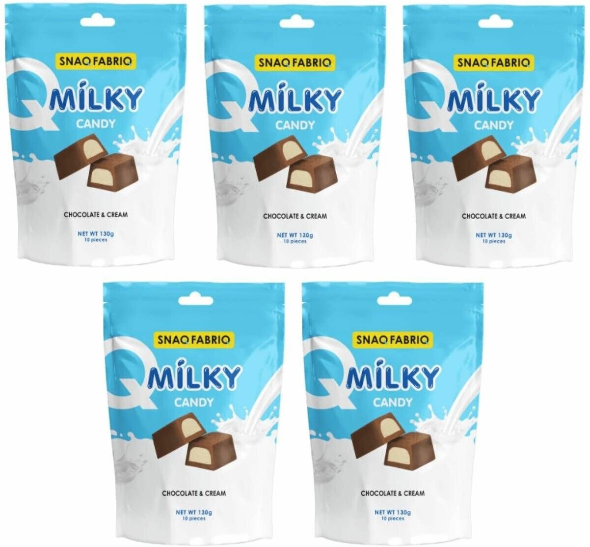 Шоколадные конфеты Без сахара SNAQ FABRIQ MILKY CANDY со сливочной начинкой 130 г (5 шт.)