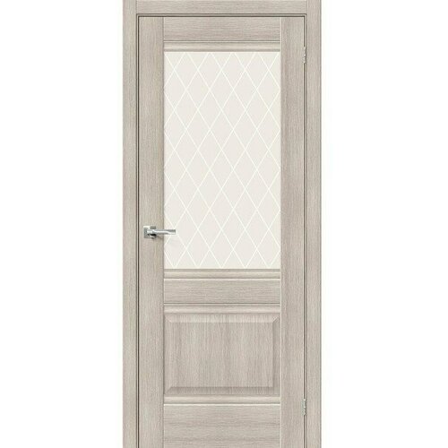 Межкомнатная дверь эко шпон prima Прима-3 остекленная Cappuccino Melinga mr.wood