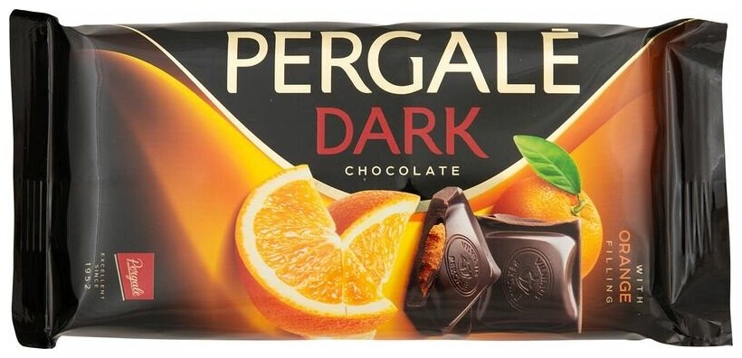 Темный шоколад Pergale с апельсиновой начинкой 100 гр - фотография № 8