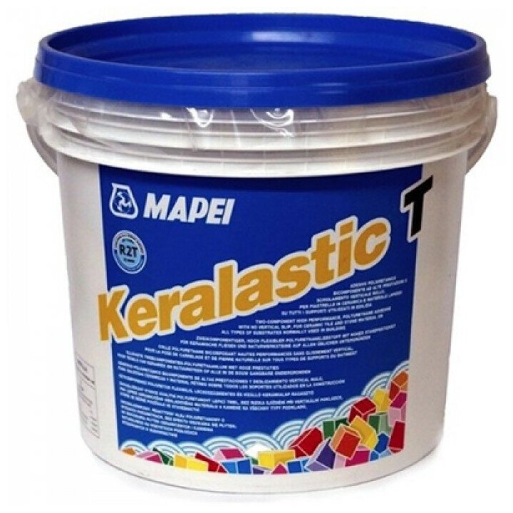 Клей двухкомпонентный для плитки MAPEI KERALASTIC T Белый 5кг 103605 - фотография № 7