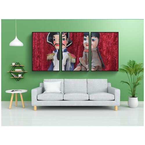 фото Набор модулных постеров для интерьера "куклы, кукольный спектакль, гиньол" 60x90 см. в тубусе, без рамки lotsprints