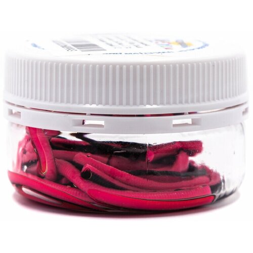 Силиконовая приманка Nyaski.Club червь Лапша (Доширак) 3х90 мм, 0.7 гр, СЫР #Розово-Чёрный (12 шт)