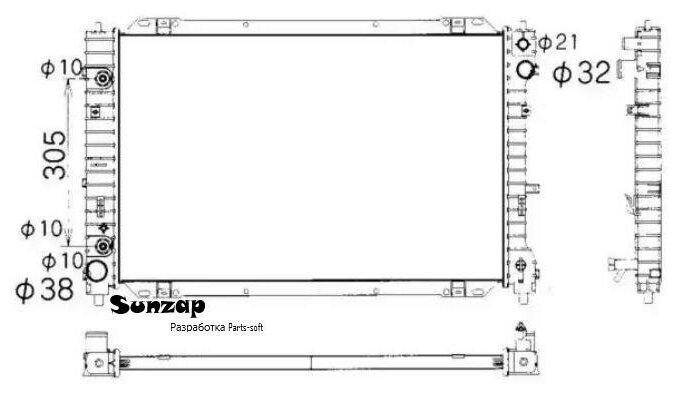 NRF 53377 NRF 53377_радиатор системы охлаждения!\ Ford Maverick, Mazda Tribute 3.0 01>