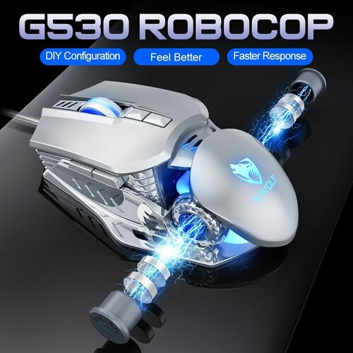 Мышь проводная игровая T-Wolf G530 Robocop