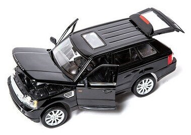 Bburago Машинка металлическая Range Rover Sport, 1:18, черный - фото №9