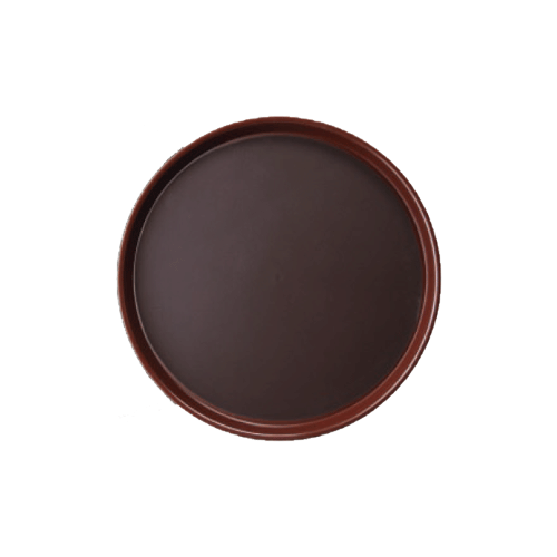 Поднос прорезиненный круглый «Проотель»; полипроп; D=35,5см; коричнев, Prohotel, QGY - 1400ct/p/brown