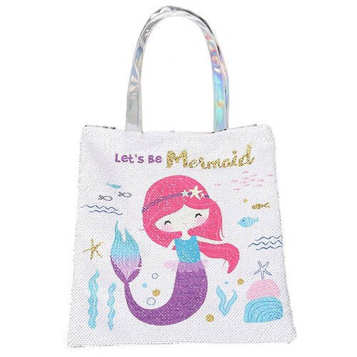 Mihi Mihi Сумка на плечо с пайетками Русалка Lets be Mermaid Белый