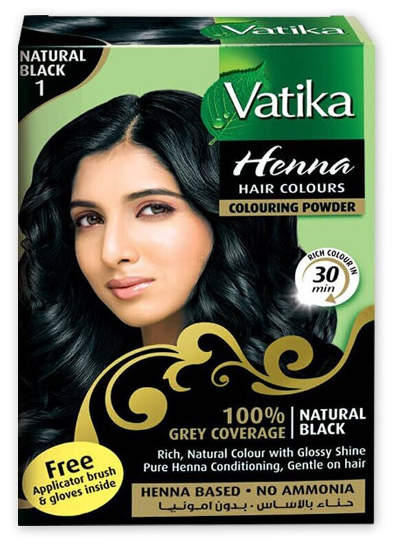    VATIKA HENNA HAIR COLOURS NATURAL BLACK () (610 .)