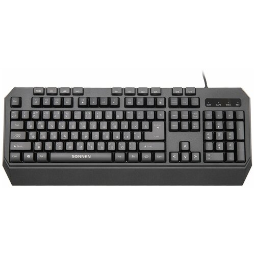 Клавиатура проводная SONNEN KB-7700, USB, 104 клавиши + 10 программируемых клавиш, RGB, черная, 513512 1 шт .