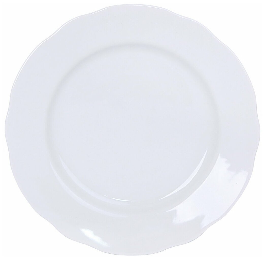 Тарелка мелкая, диаметр 200 мм вырезной край, белая / тарелка