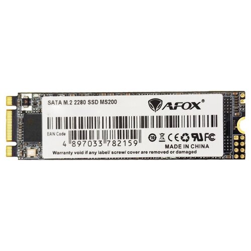 Внутренний SSD M.2 AFOX 250Gb MS200 Series /MS200-250GN/ Retail (SATA3.0, up to 550/460Mbs, 3D TLC, 200TBW, 22х80mm)