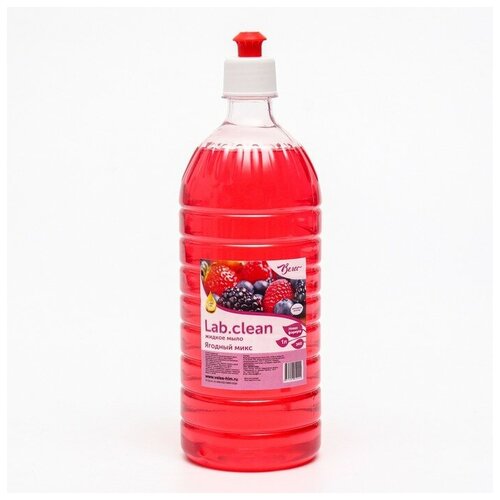 Жидкое мыло красное Ягодный микс, крышка дозатор, 0,5 л