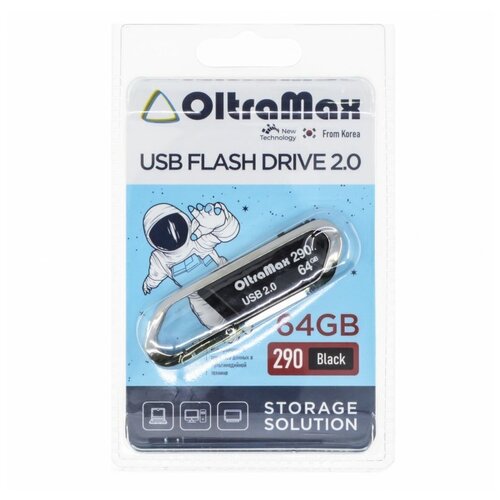 USB-накопитель (флешка) OltraMax 290 64Gb (USB 2.0), черный