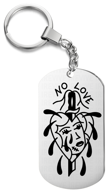 Брелок для ключей «no love» жетон с гравировкой 