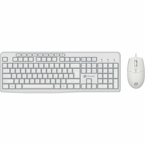 клавиатура мышь oklick s650 клав белый мышь белый usb 1875257 Клавиатура и мышь Оклик S650 белый (1875257)