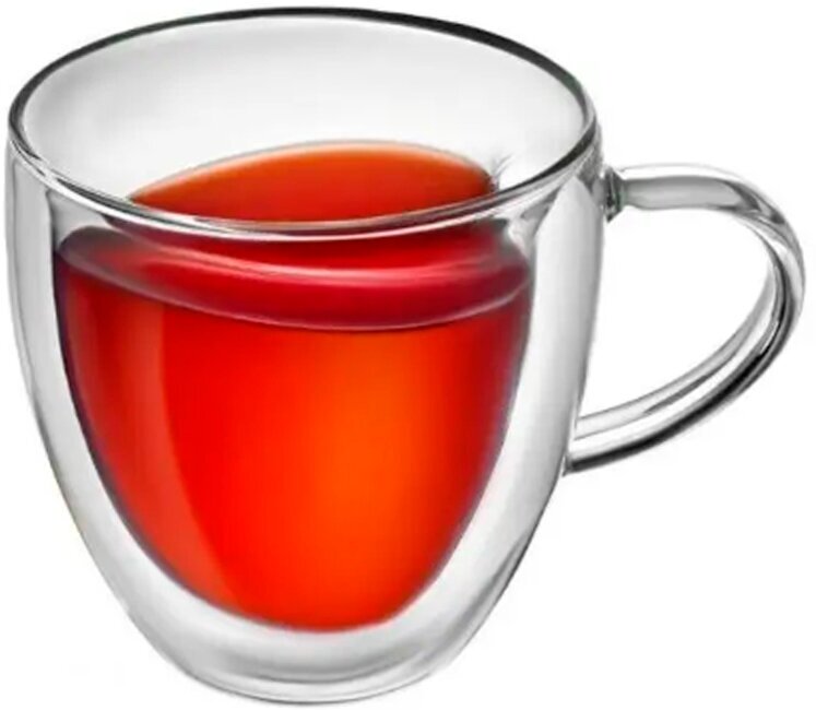 Кружка стеклянная с двойными стенками, чашка для чая и кофе «Сердце», 250 мл