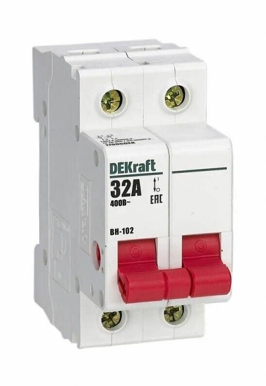 Выключатель-разъединитель 2п 32А ВН-102 | код.17006DEK | DEKraft (5шт.в упак.)