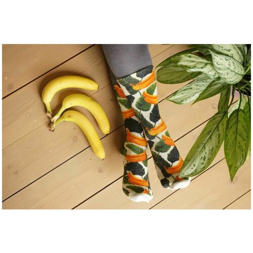 фото Носки шерстянки, размер 35/38, желтый, зеленый, белый