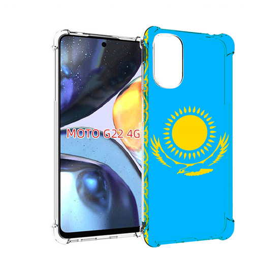 Чехол MyPads флаг Казахстана-1 для Motorola Moto G22 4G задняя-панель-накладка-бампер