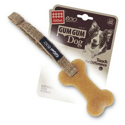 75381 Игрушка для собак Маленькая кость из экорезины 10см, серия GUM GUM DOG ECO - фотография № 5