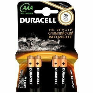 Батарейки алкалиновая Duracell Basic LR03 тип ААА (блистер 4 шт)(12/48)