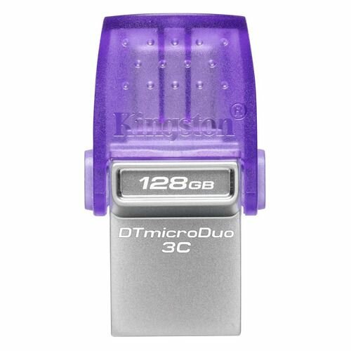 Флешка USB Kingston DataTraveler microDuo 3C 128ГБ, USB3.0, фиолетовый [dtduo3cg3/128gb]